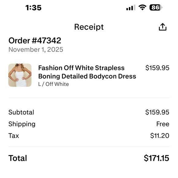 Blue Blush White Strapless Mini Dress - Picture 5 of 5